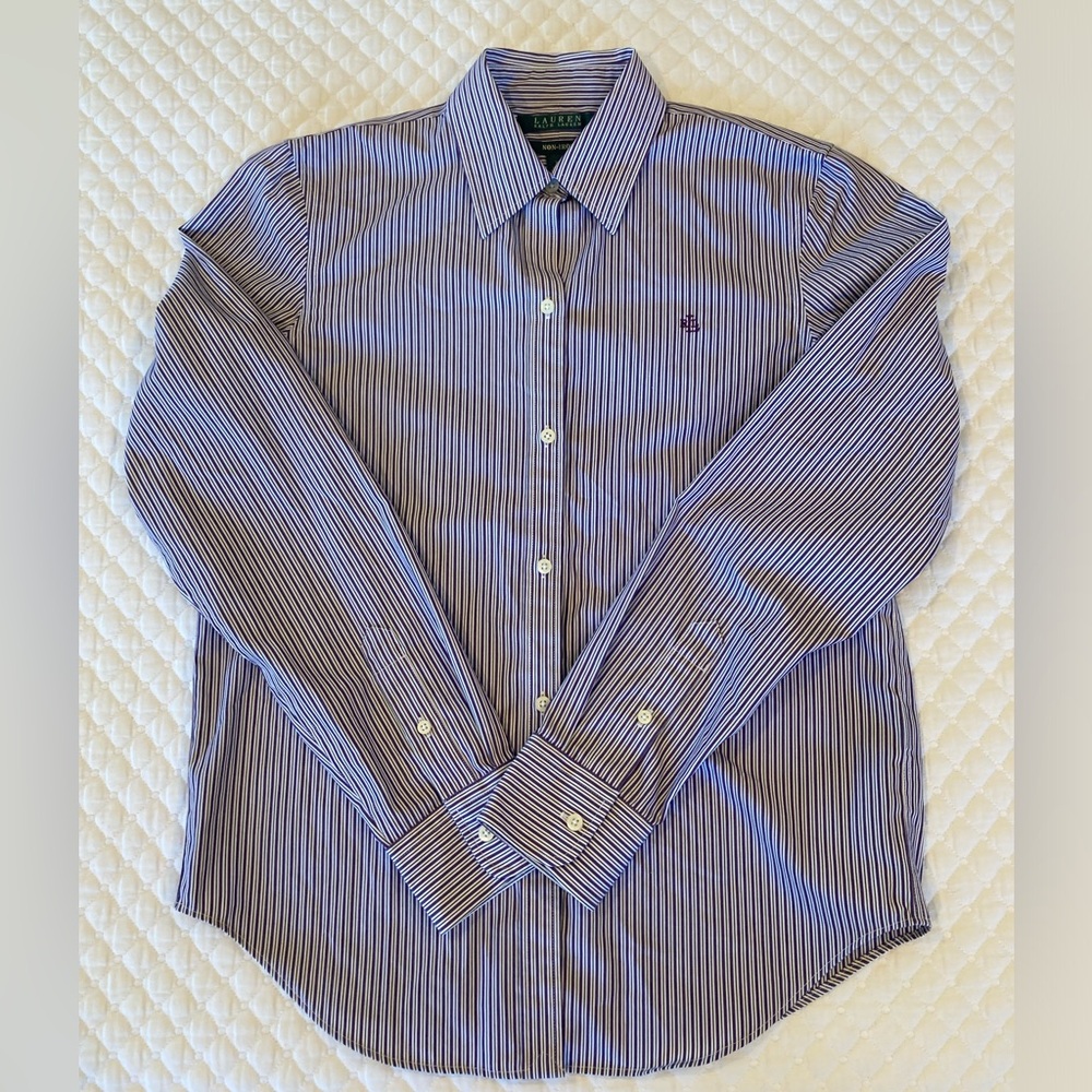 Lauren Ralph Lauren Non—Iron Striped Buttons Down Shirt XS - Picture 7 of 12